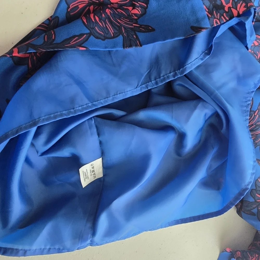 J Crew Floral Blue and Pink Dress size 00